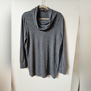 Ann Taylor LOFT Women's Size L Dark Gray Knit Turtleneck Lightweight Sweater #